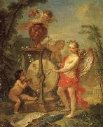 Natoire, Charles Joseph Cupid Sharpening His Arrow Spain oil painting artist